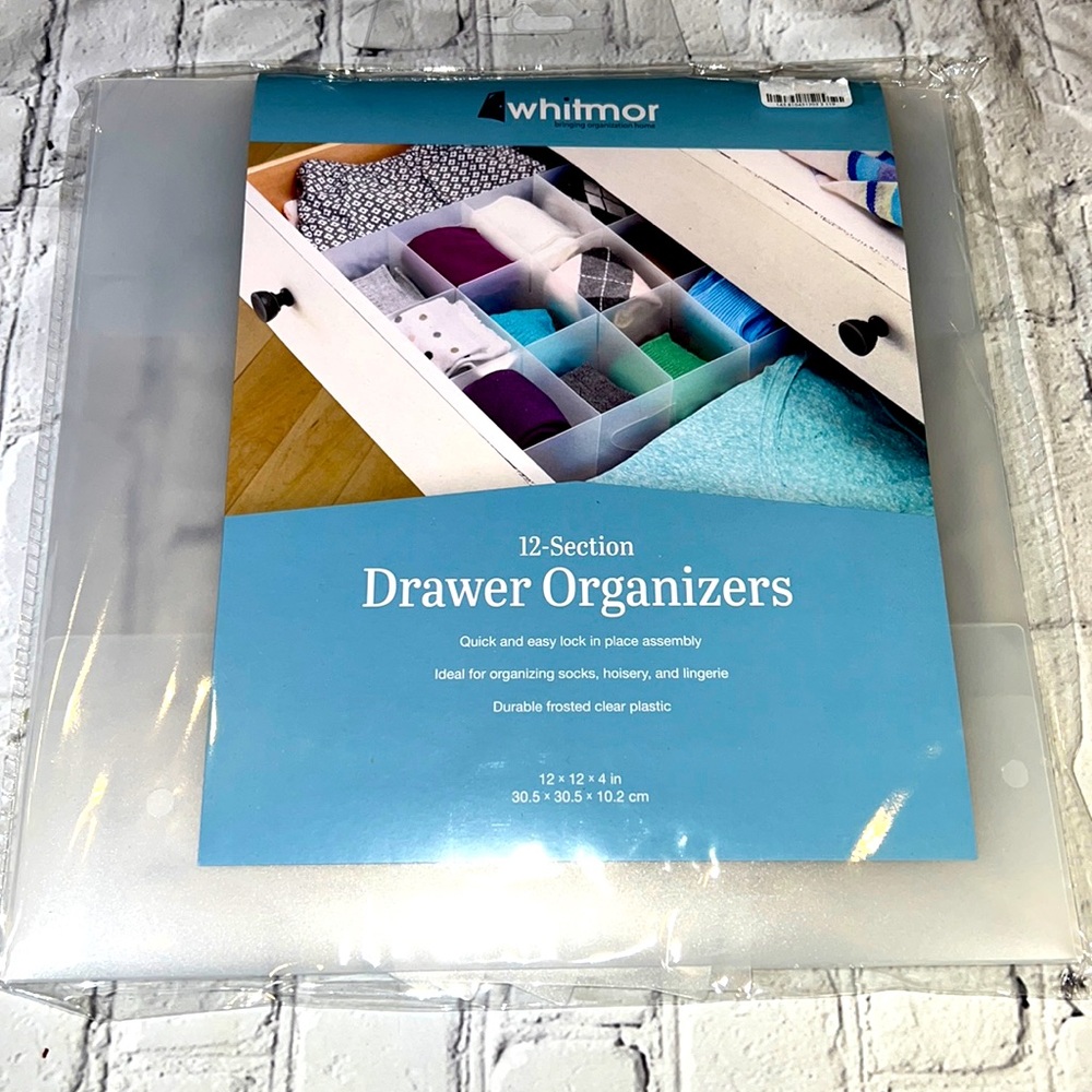 🆕Whitmor 12-Section Drawer Organizers - Frosted